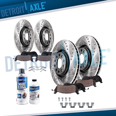 Front Rear Drilled Rotors Brake Pad for Audi A3 Quattro VW Jetta GTI Eos Passat - Image 1 of 4