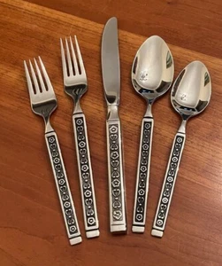Gorham HACIENDA Stainless Flatware Mid Century Black Accent - Choice - Picture 1 of 13