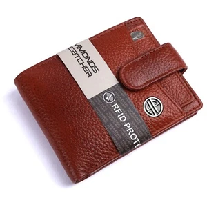 Original Hellbraun Leder Rfid Geschützt 5 Kartenschlitze,Stile Etui für Men,1 - Bild 1 von 5