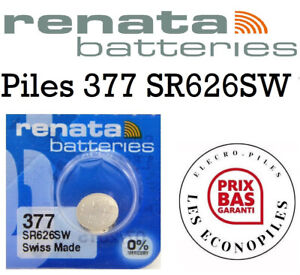 Pile bouton montre 377 SR626SW SR66 AG4 RENATA, qualité SUISSE au meilleur prix