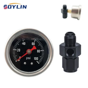 Liquid 0-100psi Fuel Pressure Gauge Regulator Gauge 1/8" NPT W/ 6AN Adapter - Picture 1 of 15