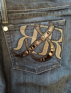 Rock & Republic Jeans Womens 27 Blue Denim Skinny Stretch Low Rise - Picture 1 of 15