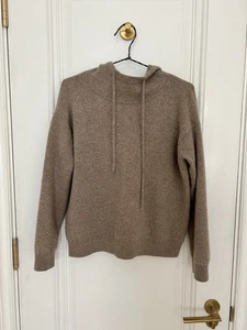 Nordstrom Cashmere Sweater Hoodie Tan Cobblestone Size Women’s Small - Picture 1 of 5