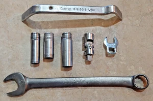 7 uds. Herramienta de freno a presión, pata de gallo, enchufes, giro universal, llave combinada EE. UU. - Imagen 1 de 18