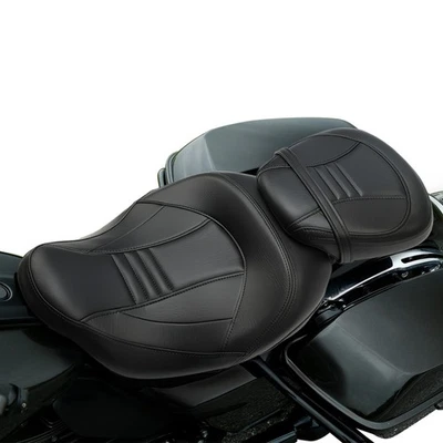 Low-Profile Driver Passenger Two up Seat Fit for Harley  Road King Street Glide Foto 1 de 4
