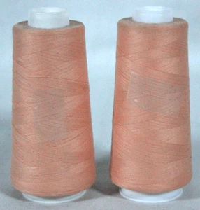 2 MAXI-LOCK ALL-PURPOSE 100% POLYESTER SERGER THREAD~3000 YARD CONE TEA ROSE NEW - Picture 1 of 4