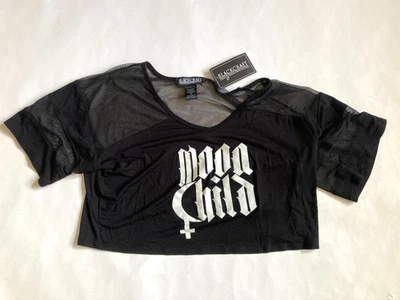 Camisa corta Blackcraft Cult Moon niño brujería gótica mujer M - Nueva con etiquetas Foto 1 de 4