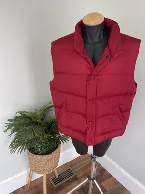 Cabela’s Puffer Vest Mens Sz Lg Premier Northern Goose Down Snap Red - Image 1 of 4