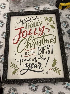 Arte de pared navideño de madera enmarcado para decoración del hogar marco texturizado de 11 X 14 pulgadas Foto 1 de 3