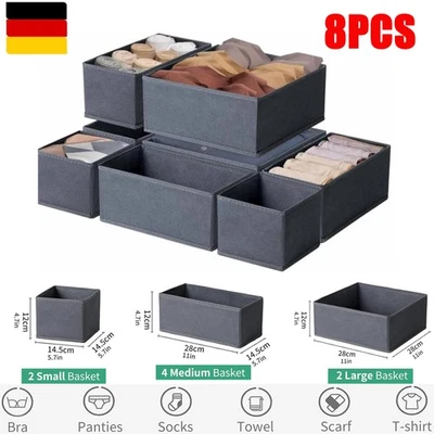8Tlg Schubladen Organizer Set Kleiderschrank Organisationsboxen Stoff Trennboxen - Bild 1 von 4