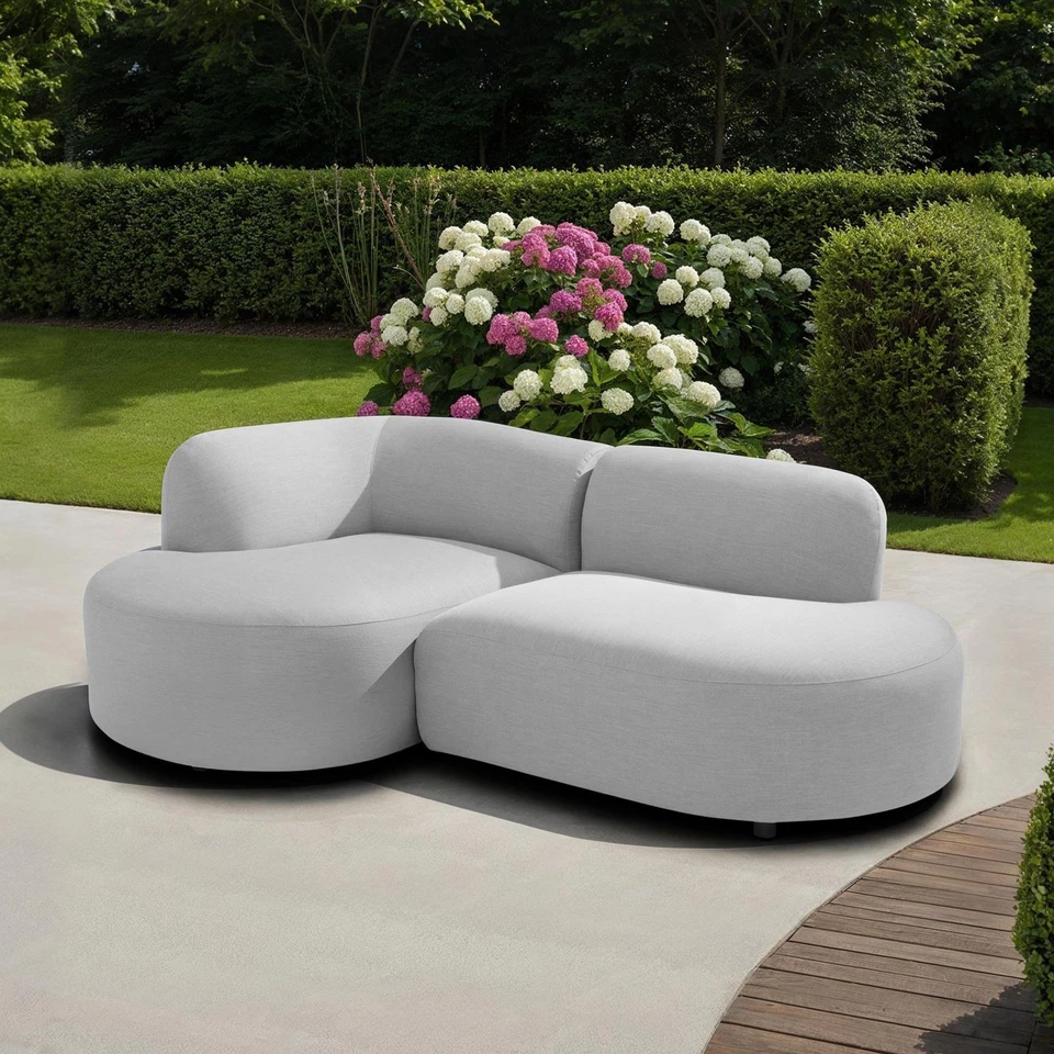 Outdoor Sofa Gartenmöbel Loungemöbel balkonmöbel daybed Hellgrau - Bild 1 von 4