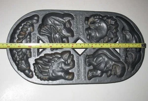 Vintage Cast Iron John Wright 1988 “Dinosaur Pan” Cake Muffin Mold Pan USA - Picture 1 of 7