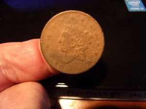 Collectible Antique US Braided Hair Large Cent - 18?? - Worn - $6s/h - Picture 1 of 2