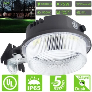 75W Outdoor LED Photocell Dawn-Dusk Barn Light Waterproof Yard Security Lighting - Picture 1 of 15