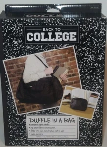 Bolsa de viaje ligera negra para volver a la universidad embalaje pliegues nueva en caja - Imagen 1 de 9