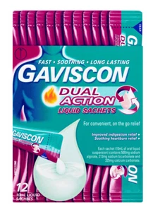 Gaviscon Dual Action Liquid for Heartburn & Indigestion Relief 12 Sachets - Picture 1 of 7