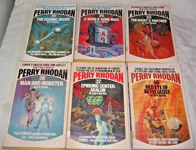 Lot of 6 Perry Rhodan Paperback Novels #21,29,33,36,37,40 1973 PB books 1st ACE - Image 1 of 4
