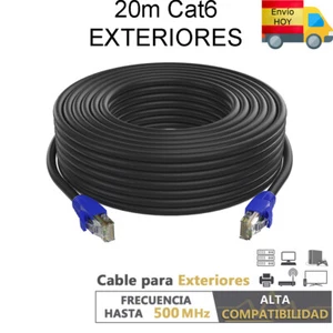 CABLE RED ETHERNET EXTERIOR CAT6 20 METROS 20m GIGABIT 1000 mbps ENVIO HOY - Imagen 1 de 4