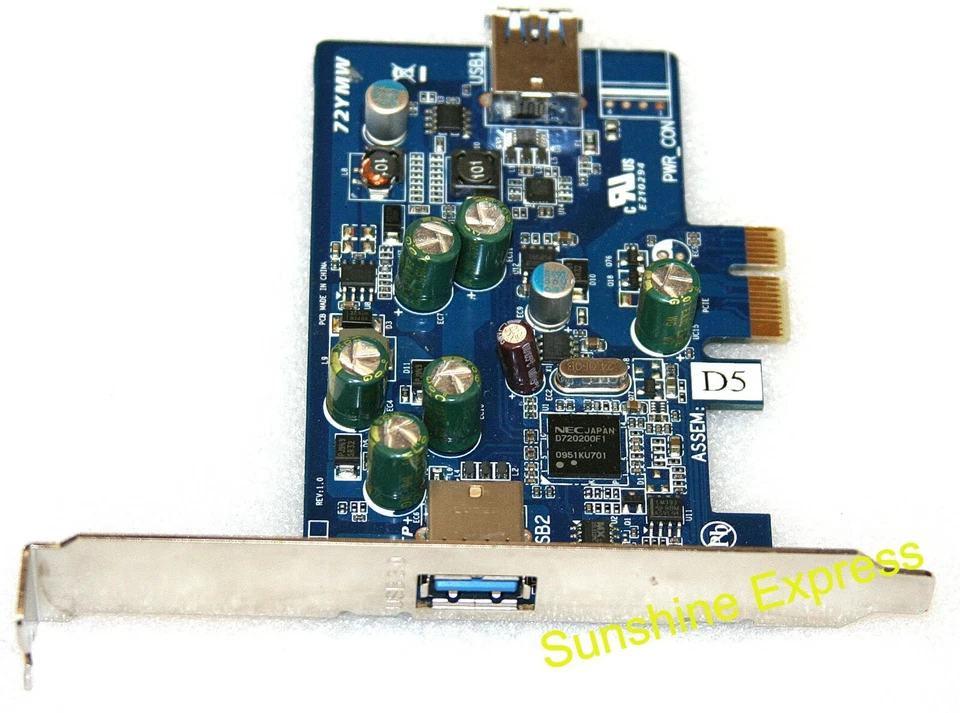 New OEM Dell 72YMW 072YMW Single Port USB 3.0 Expansion Card - PCI-E X1 - Image 1 of 1