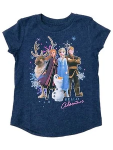 Jumping Beans Disney Frozen Girls Blue Sparkle Elsa & Olaf T-Shirt Tee Shirt 5 - Picture 1 of 1