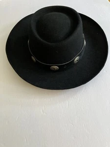 Black Lady Gambler Hat, Size Large Felt - Picture 1 of 10