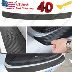 Carbon Fiber Cover Car SUV Rear Bumper Sill Protector Plate Guard Moulding Trim - Picture 1 of 12