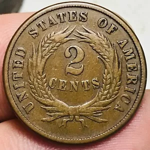 1871 Two Cent Piece 2C Ungraded Choice Post-Civil War US Copper Coin CC24442 - Picture 1 of 7