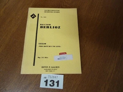 No.509 HECTOR BERLIOZ Lelio (The Return To Life) Op.14 / KALMUS Orchestra Score - Image 1 of 4