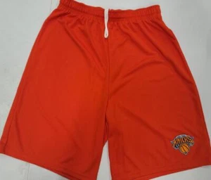 0725 Mens NBA Apparel NEW YORK KNICKS Embroidered SHORTS Black Royal Orange NEW - Picture 1 of 8