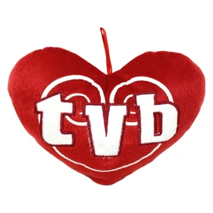 PELUCHE A FORMA DI CUORE "TVB" CUSCINO APPENDIBILE IDEA REGALO INNAMORATI - Foto 1 di 1