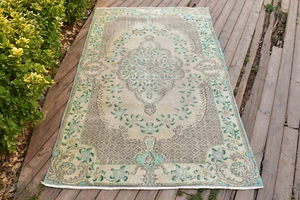 Türkischer Oushak Teppich 118x205cm Vintage Verblasste Farbe Medaillon Orientalisches Design 3x6 - Bild 1 von 9