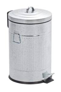 Step Trash Can with Lid and Pedal, Retro Metal Garbage Bin, for Bathroom, Kitche - Picture 1 of 6