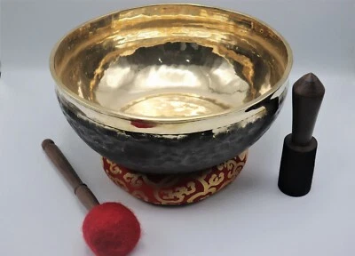 Cuenco de canto Ultabatti de 14 pulgadas hecho a mano en Nepal, cuenco de canto tibetano  Foto 1 de 4