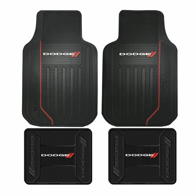 New Dodge Elite Racing Stripes Front / Back Heavy Duty Rubber Floor Mats - Image 1 of 2