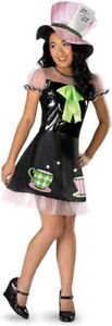 Mad Hatter Alice Wonderland Black Pink Sassy Fancy Dress Halloween Child Costume