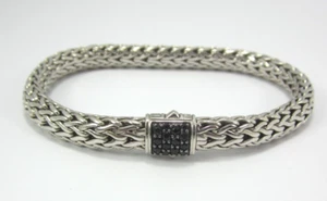 ATEMBERAUBENDES JOHN HARDY STERLINGSILBER 8 mm SCHWARZER SAPHIR ARMBAND 42,8 G - Bild 1 von 8