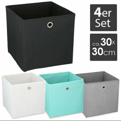 4er Set Aufbewahrungsbox 30x30 cm Aufbewahrungs Regal Einschub Box Stoff Faltbox - Bild 1 von 2