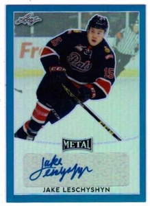 Jake Leschyshyn 2016-17 Hoja Metal Azul Prismático Autógrafo Auto Refractor/35 ( - Imagen 1 de 2