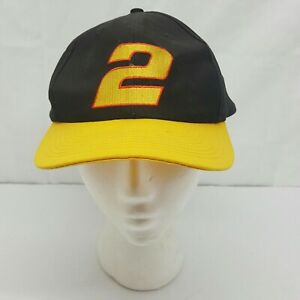 MILLER GENUINE DRAFT NASCAR RUSTY WALLACE NO 2 Black & Yellow Strapback Hat Cap