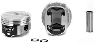 ICON IC9913.030 350 Chevy 5.7" Rod Length FHR Flat Top Forged Piston Set Of 8 - Picture 1 of 2