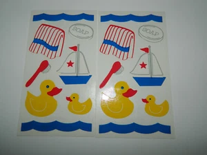 Frances Meyer BATH TIME 2 Hojas PEGATINAS Velero Pato Toalla Cepillo de Dientes - Imagen 1 de 2