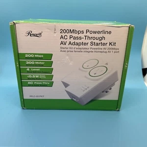 ROSEWILL RPLC-201PKIT 200Mbps Power line AC Pass Through AV Adapter Starter Kit - Picture 1 of 8