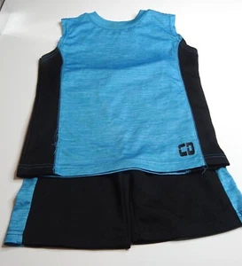 Boys Size 5 CD Athletics Shorts & Tank Set - Sporty Style in Black & Turquoise! - Picture 1 of 5