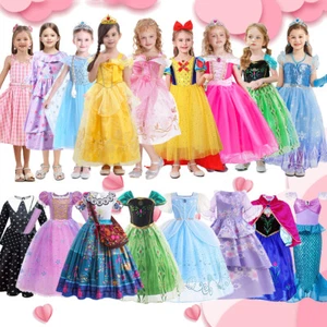 Princess Fancy Dress up Girls Costume Cosplay Accessories Belle Elsa Cinderella - Picture 1 of 134