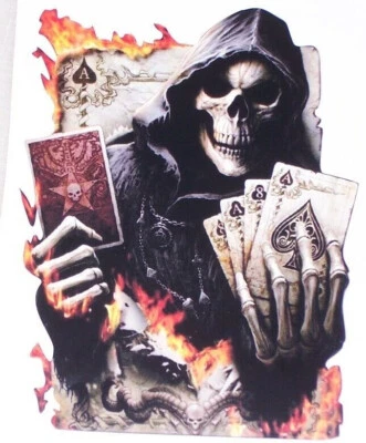 Grim Reaper Death Cards Skull Decal Sticker Window Decals Graphics Stickers - Image 1 of 4