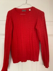 Feiner roter Zopfpullover in 40/42 von Essentials - Bild 1 von 4