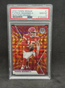 2020 PANINI MOSAIC PATRICK MAHOMES II REACTIVE ORANGE PSA 10 GEM MT 🔥 CHIEFS - Picture 1 of 2