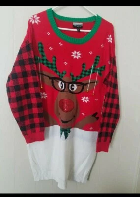 ЖЕНСКИЙ РОЖДЕСТВЕНСКИЙ СВИТЕР ПЛАТЬЕ РАЗМЕР 1 X - Изображение 1 из 4