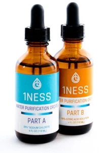 1ness Water Treatment Drops - Amber Glass Bottles - 4oz Kit (CitricKit) - Picture 1 of 7