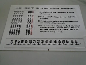 1928-30 Reproduction Ford Model A Oval Speedo Decal Set - Foto 1 di 1